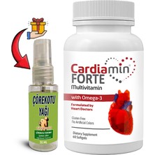 Fırfır Moda Cardiamin Forte: 1 Adet Multivitaminli OMEGA3LÜ 60 Soft Jel Kapsüllü Formül + 30 ml Çörek Otu Masaj Yağı