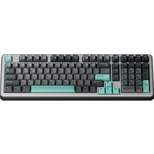 CoverZone Ajazz AC100 Pro Hyacinth Switch Rgb Mekanik Oyun Klavyesi 3 Modlu Bt 5.1 2.4g USB Bağlantı Alüminyum Kasa 102 Tuş Hotkey Rgb Aydınlatmalı 4000MAH Gasket Yapı (Ajazz AC100 Pro - Mavi Siyah)