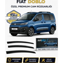 Sunplex Fiat Doblo 2023-2026 Sport Style Cam Rüzgarlığı Takım 4 Lü Takım Rüzgar Yağmur Koruma