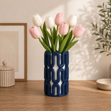 Msv Studio 3d     Premium Seri Zincir Görünümlü Dekoratif Vazo 17 cm - Biyoplastik Pla