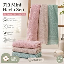Vivesta Home 3'lü Mini Havlu Seti 30X50 cm Pamuklu El Havlusu Mutfak Havlusu Kurulama Bezi Yumuşak ve Yüksek Emici