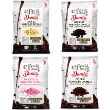 Efes Chocolate Sütlü / Bitter / Beyaz / Frambuaz Damla Çikolata 1 kg x 4 Adet 4 kg Avantaj Paket