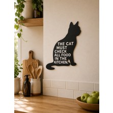 Marlith Home Oturan Kedi Duvar Dekoru Mdf Ahşap Duvar Süsü Dekoratif Tablo Kitchen Yazılı 30X25 cm