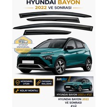 Sunplex Hyundai Bayon 2022 Uyumlu ve Sonrası Cam Rüzgarlığı Takım 4 Lü Takım Rüzgar Kesici Yağmur Önleyici