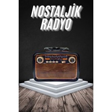 Cndr Eskitme Nostalji Tasarımlı Bluetoothlu Nostalji Radyo Ahşap Nostaljik Görünümlü