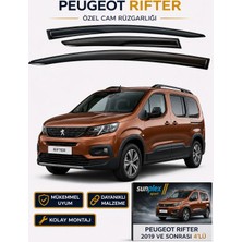 Sunplex Peugeot Rifter 2019 - 2026 Sport Cam Rüzgarlığı Takım 4 Lü Takım Rüzgar Kesici Yağmur Önleyici