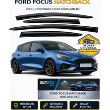 Sunplex Ford Focus Hatchback 2018-2020 Uyumlu Cam Rüzgarlığı Takım 4 Lü Takım Rüzgar Kesici Yağmur Önleyici