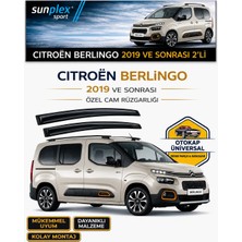 Sunplex Citroen Berlingo 2019 - 2026 Cam Rüzgarlığı Takım 2 Li Takım Rüzgar Kesici Yağmur Önleyici