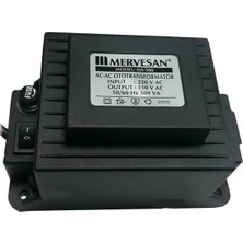 Mervesan Adaptör 400w 500va 60hz 220v / 110v Ac/Ac Dönüştürücü Siyah Malzemeden Üretim Ms-500
