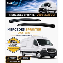 Sunplex Mercedes Sprinter 2006-2025 Uyumlu Cam Rüzgarlığı Takım 2 Li Takım Rüzgar Kesici Yağmur Önleyici