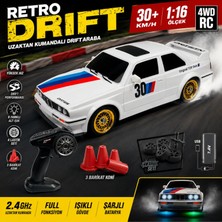 Oyuncak Fabrikası 1:16 Uzaktan Kumandalı 4x4 Drift Araba Şarjlı 2.4g Full Fonksiyon 30 Km/h Retro Rc Araba