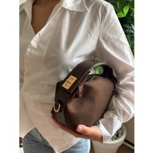 Laletto Bags Kadın Lilyum Model Kilit Detaylı Keten El & Çapraz Çanta