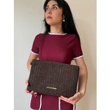 Laletto Bags Kadın Tüvit Kumaş Tablet Boy Clutch Çanta