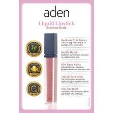 Aden Liquid Lipstick - Likit Ruj 15 Extreme Nude(Doğal Bej)