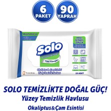 Solo Doğal Güç Okaliptus&Çam Esintisi Seyahat Boy Yüzey Temizlik Havlusu 6'lı 90 Yaprak