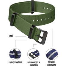  20mm-22mm saatlerle uyumlu premium nato kumaş saat kordonu kayışı n39xwdb-h