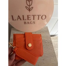 Laletto Bags Kadın Anahtarlık Detaylı Turuncu Cüzdan