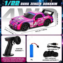Apexma Oyuncak 2.4ghz Uzaktan Kumandalı 4x4 Şarjlı LED Işıklı Drift Yapan Araba - Uzaktan Kumandalı Rc Drift Aracı