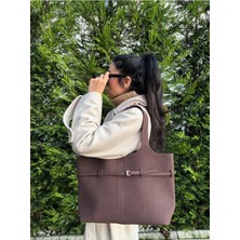 Laletto Bags Kadın Leylak Model Yavrulu Kemer Detaylı Süet Omuz Çantası