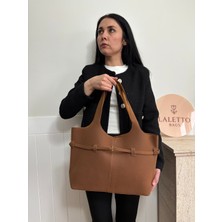Laletto Bags Kadın Leylak Model Yavrulu Kemer Detaylı Süet Omuz Çantası