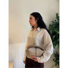 Laletto Bags Kadın Lilyum Model Kilit Detaylı Keten El & Çapraz Çanta