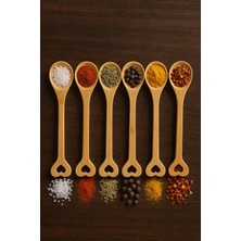 Bezos Ahşap Baharat Kaşığı Seti 6’lı 15 cm