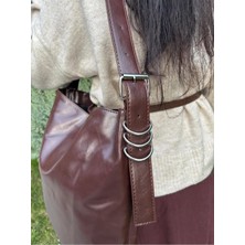 Laletto Bags Kadın Melisa Model Gümüş Kemer Detaylı Salaş Omuz Çantası