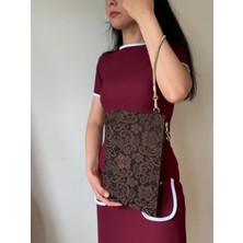 Laletto Bags Kadın Güpürlü Portföy Çanta Tekstil Materyal ile Şık ve Zarif Tasarım
