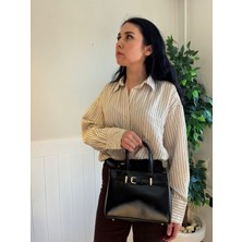 Laletto Bags Kadın Orkide Model Kemer Detaylı Ayarlanabilir Askılı El ve Omuz Çantası