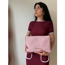 Laletto Bags Kadın Tüvit Kumaş Tablet Boy Clutch Çanta