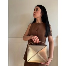 Laletto Bags Kadın Gold Nova Model Geometrik Formlu Iki Kullanımlı Ayarlanabilir Askılı El & Omuz Çantası