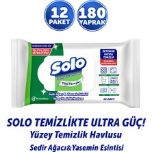 Solo Ultra Güç Sedir Ağacı&Yasemin Esintisi Seyahat Boy Yüzey Temizlik Havlusu 12'li 180 Yaprak