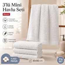 Vivesta Home 3'lü Mini Havlu Seti 30X50 cm Pamuklu El Havlusu Mutfak Havlusu Kurulama Bezi Yumuşak ve Yüksek Emici