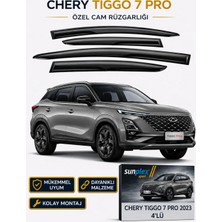 Sunplex Chery Tiggo 7 Pro 2023 Sport Cam Rüzgarlığı Takım 4 Lü Takım Rüzgar Kesici Yağmur Önleyici