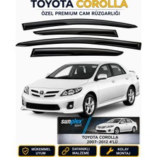 Sunplex Toyota Corolla 2007-2012 Cam Rüzgarlığı Takım 4 Lü Takım Rüzgar Kesici Yağmur Önleyici