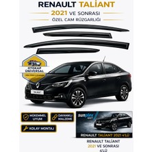 Sunplex Renault Taliant 2021 ve Sonrası Cam Rüzgarlığı Takım 4 Lü Takım Rüzgar Kesici Yağmur Önleyici