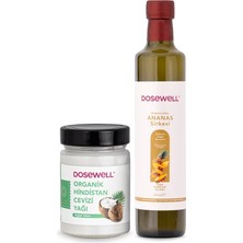 Dosewell Organik Hindistan Cevizi Yağı 300 ml ve Ananas Sirkesi 500 ml 2'li Paket
