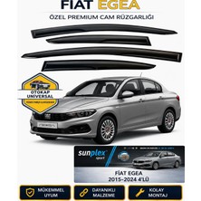 Sunplex Fiat Egea 2015-2024 Cam Rüzgarlığı Takım 4 Lü Takım Rüzgar Kesici Yağmur Önleyici