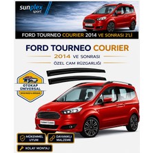 Sunplex Ford Tourneo Courier 2014 Ve Sonrası Cam Rüzgarlığı Takım 2 Li Takım Rüzgar Kesici Yağmur Önleyici