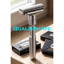 Qualis Q7 Ayarlanabilir Full Metal Manuel Tıraş Makinesi + 20 Adet Platinum Yaprak Jilet