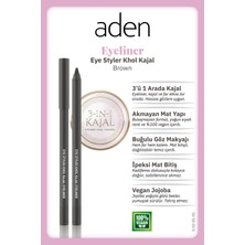 Aden Eyeliner Eye Styler Khol Kajal - Kajal Eyeliner 02 Brown(Kahverengi)