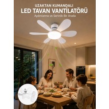 Cndr Ayarlanabilir Parlaklık Özellikli LED Tavan Vantilatörü Süper Sessiz Motor Teknolojisi ve Güçlü Hava Akışı
