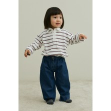 Fahhar Kids Palazzo Denim Pantolon Koyu Mavi
