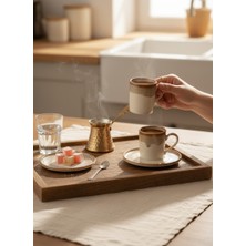 Luna Cucina Porselen 2 Kişilik Türk Kahve Fincan Seti Kahve Akıtma Step