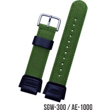  casio sgw300 / casio ae1000 saat uyumlu haki renk kumaş tekstil saat kordonu kayışı-sgw300
