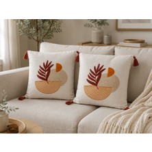 Livera Home Modern Punch Işlemeli 2'li Kırlent Kılıfı Dekoratif (43X43CM)