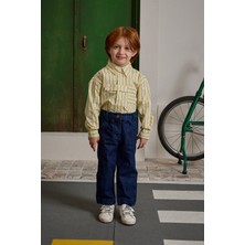 Fahhar Kids Parçalı Denim Pantolon Koyu Mavi