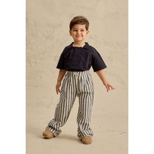 Fahhar Kids Çizgili Palazzo Pantolon Lacivert
