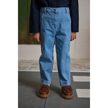 Fahhar Kids Parçalı Denim Pantolon Açık Mavi