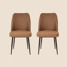 Just Home Elvas 2'li Sandalye - Kahverengi / Siyah - 87X56X49 cm